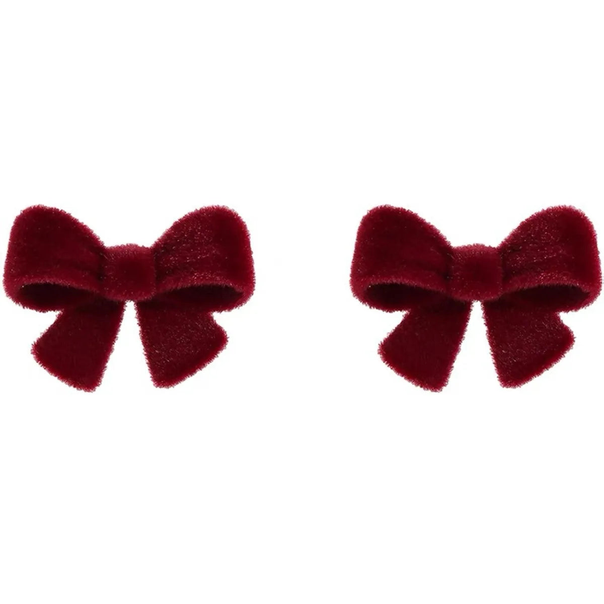 1 Pair Sweet Bow Knot Alloy Flocking Ear Studs