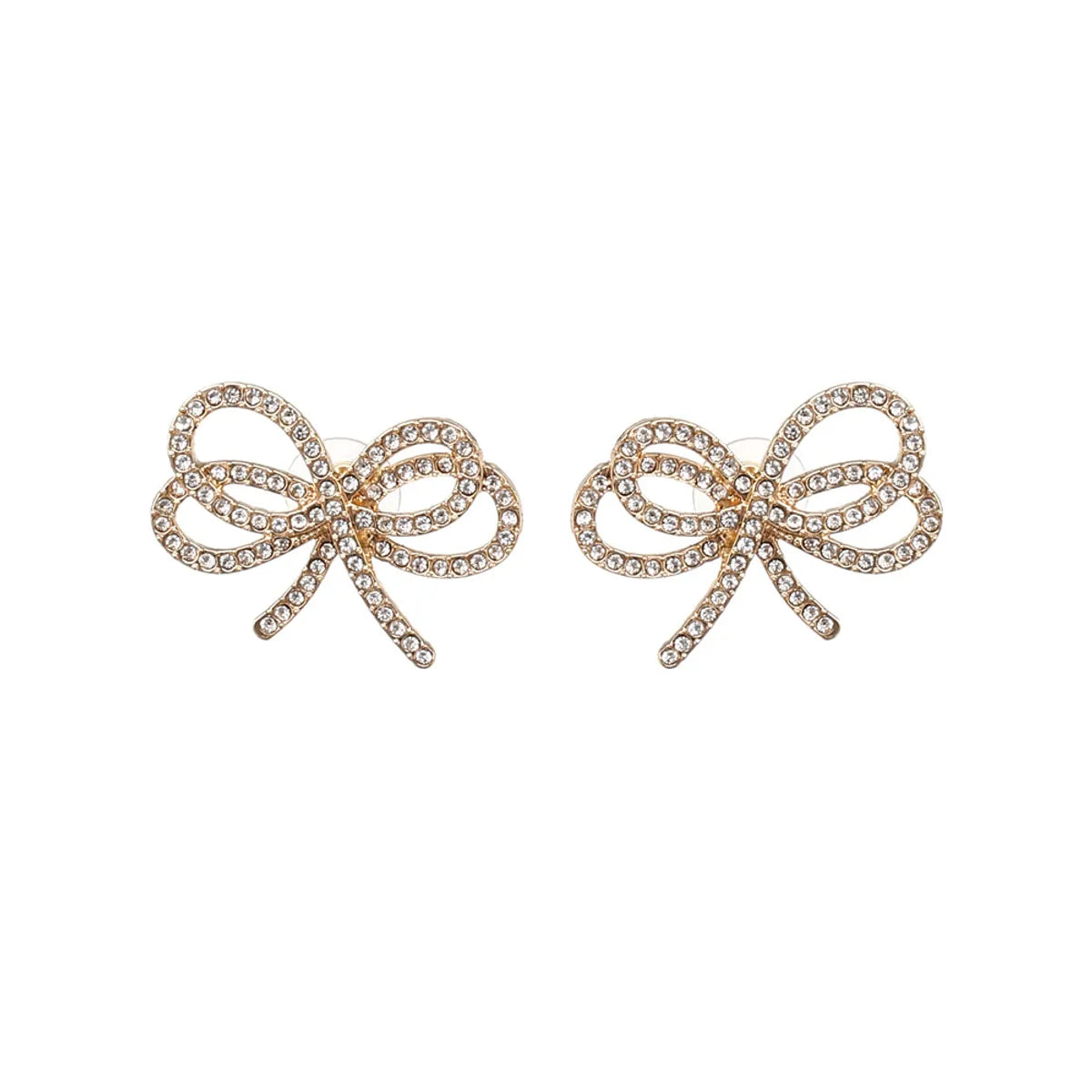 1 Pair Sweet Bow Knot Alloy Imitation Pearl Ear Studs