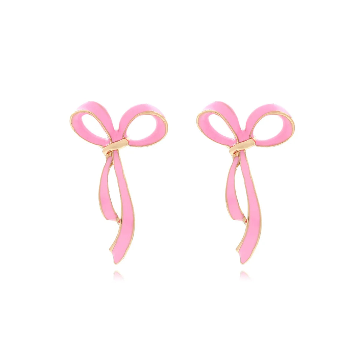 1 Pair Sweet Bow Knot Enamel Alloy Ear Studs