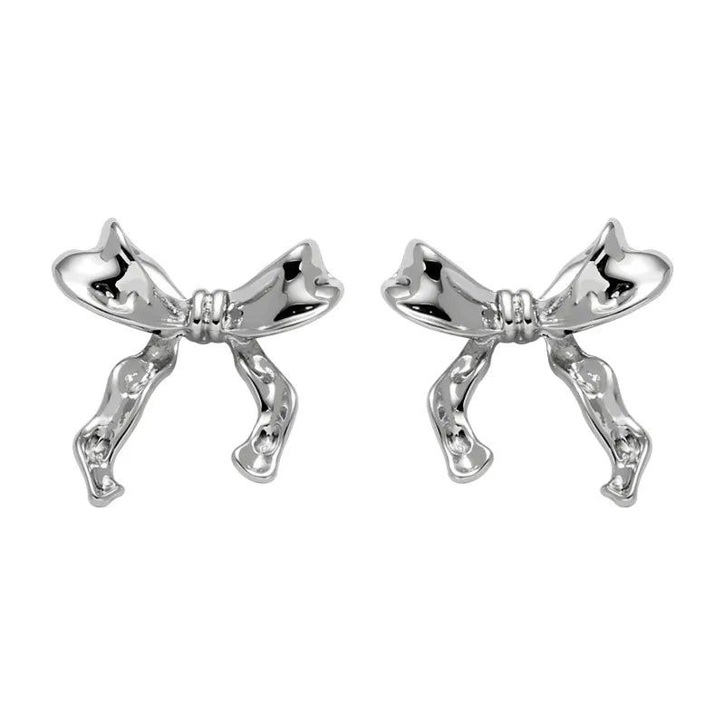 1 Pair Sweet Bow Knot Plating Alloy Ear Studs