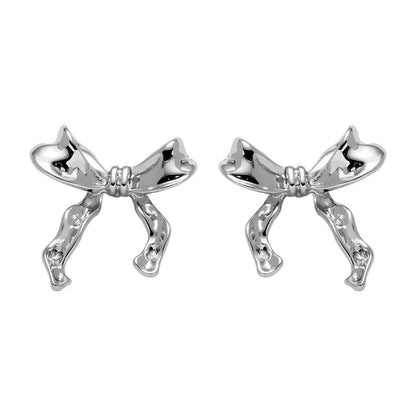 1 Pair Sweet Bow Knot Plating Alloy Ear Studs