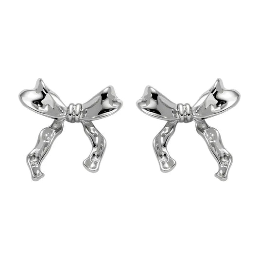 1 Pair Sweet Bow Knot Plating Alloy Ear Studs