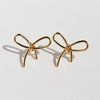 1 Pair Sweet Bow Knot Plating Brass 18K Gold Plated Ear Studs