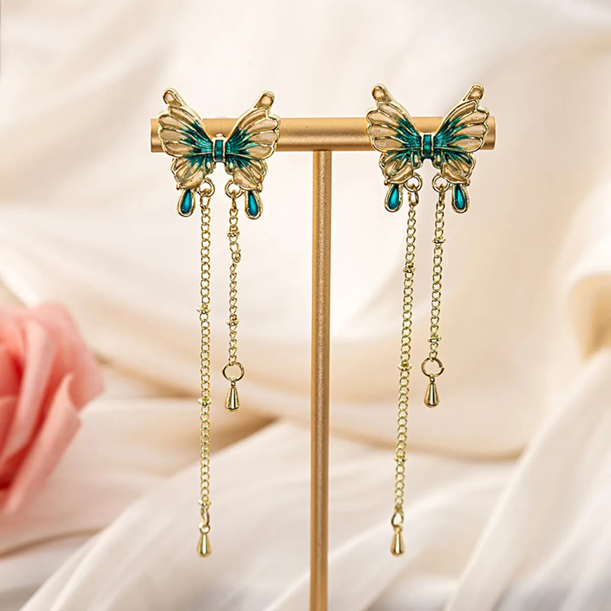 1 Pair Sweet Butterfly Alloy Drop Earrings