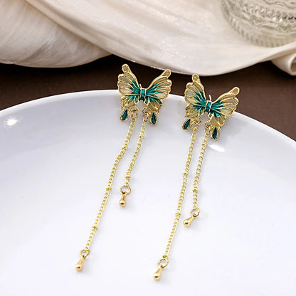 1 Pair Sweet Butterfly Alloy Drop Earrings