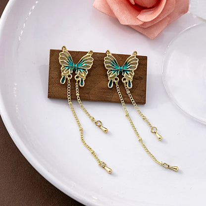 1 Pair Sweet Butterfly Alloy Drop Earrings