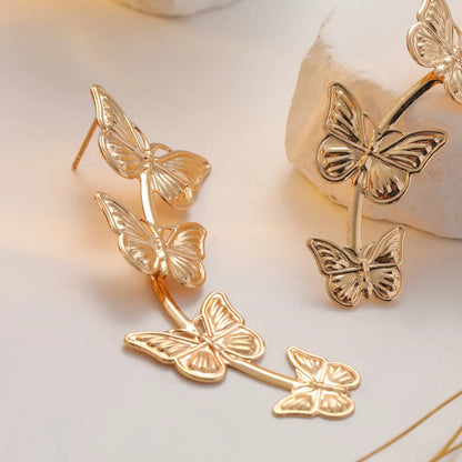 1 Pair Sweet Butterfly Plating Alloy Drop Earrings