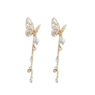 1 Pair Sweet Butterfly Plating Inlay Alloy Zircon 14k Gold Plated Drop Earrings