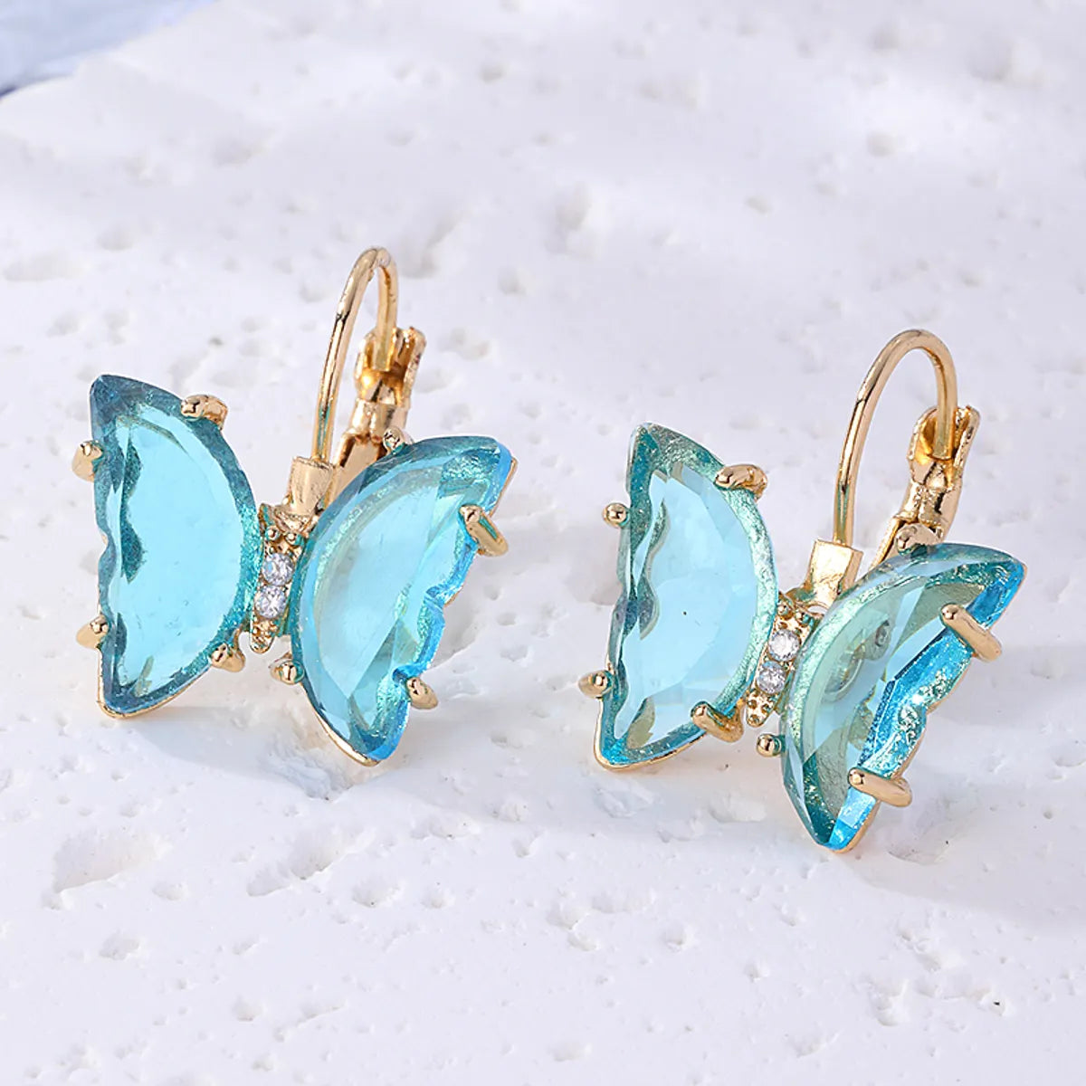 1 Pair Sweet Butterfly Plating Inlay Copper Zircon Gold Plated Earrings