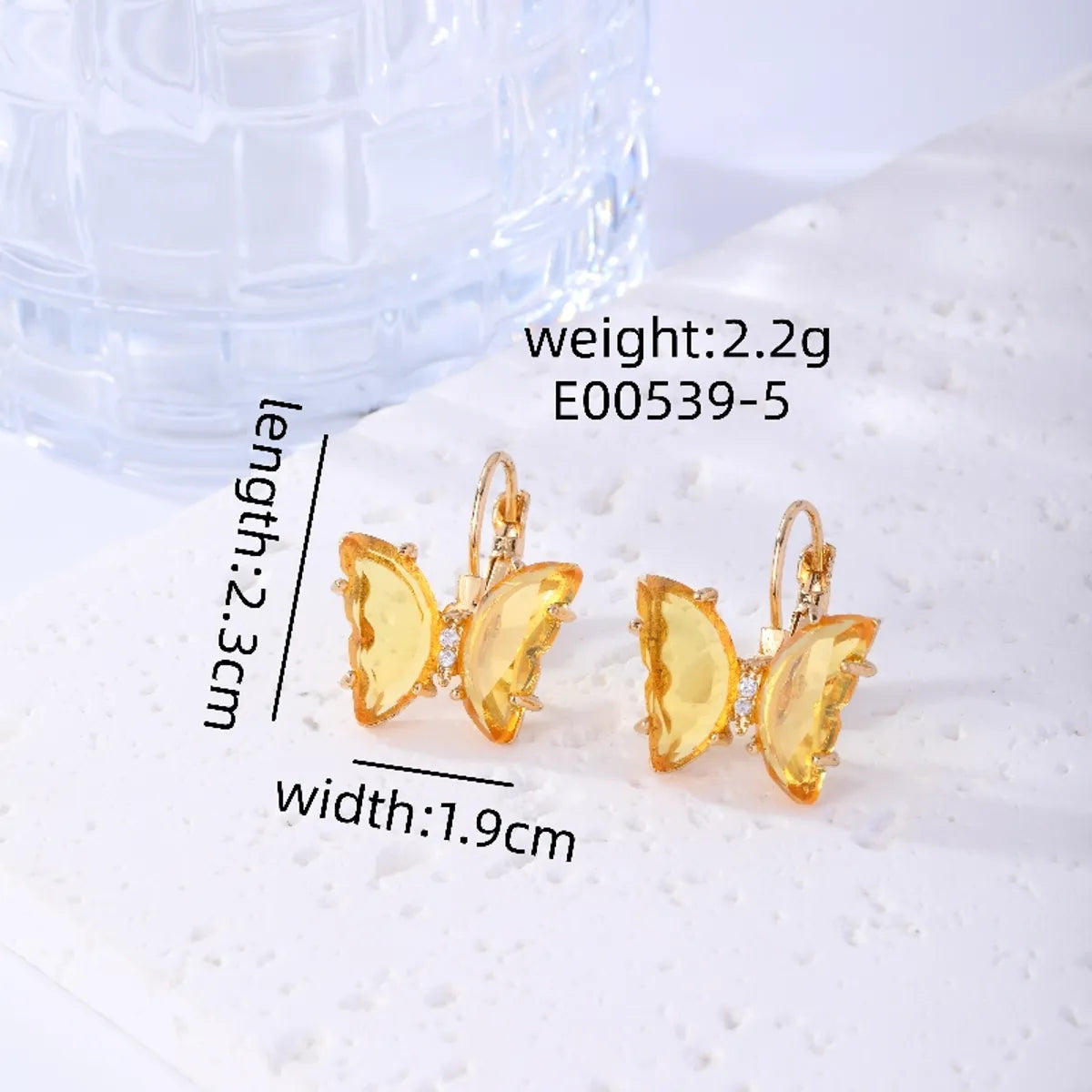 1 Pair Sweet Butterfly Plating Inlay Copper Zircon Gold Plated Earrings