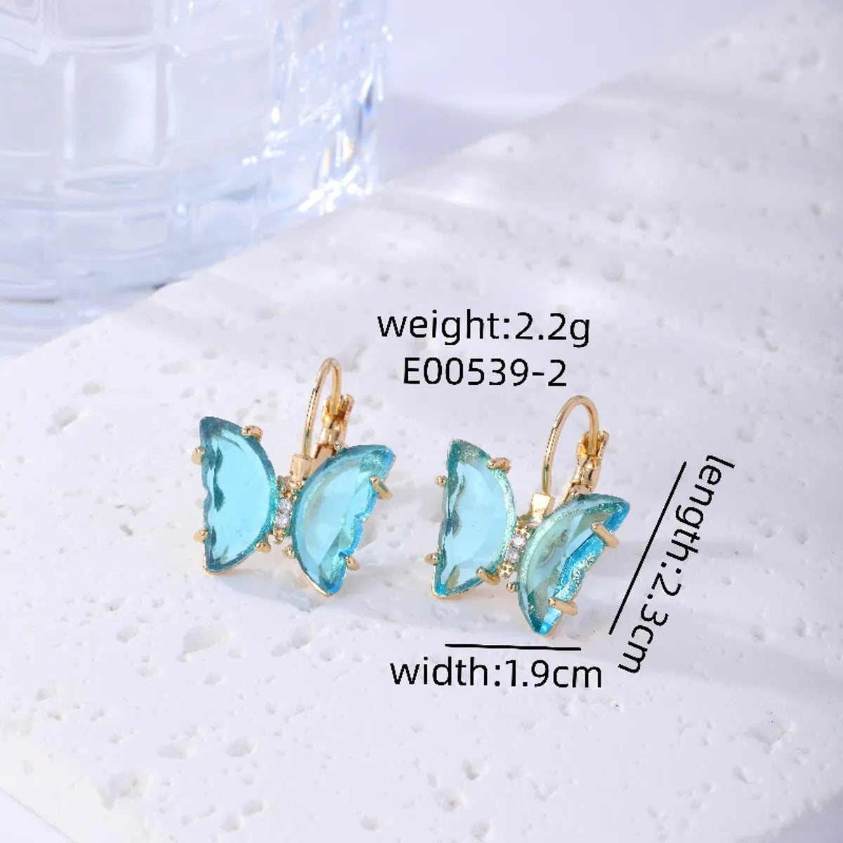 1 Pair Sweet Butterfly Plating Inlay Copper Zircon Gold Plated Earrings