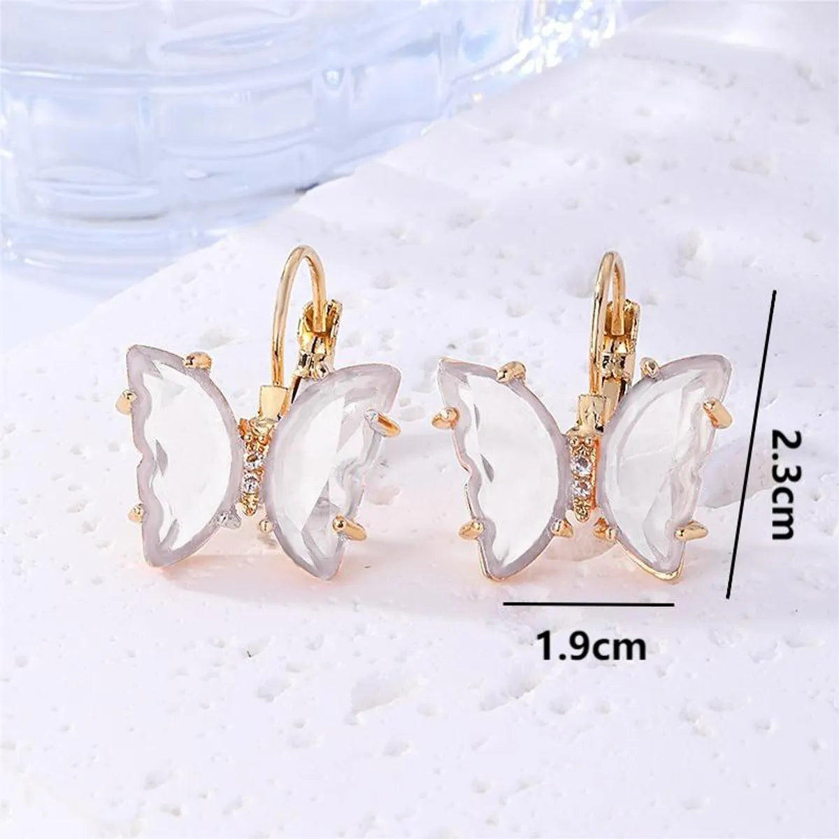 1 Pair Sweet Butterfly Plating Inlay Copper Zircon Gold Plated Earrings