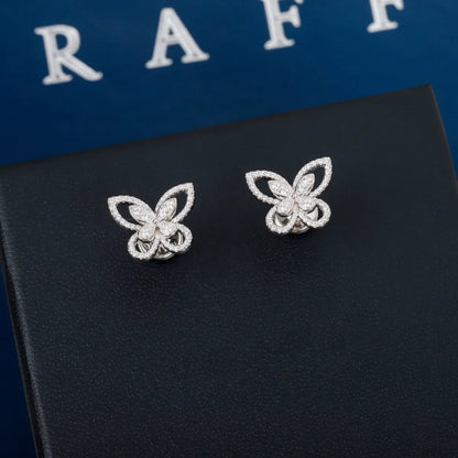 1 Pair Sweet Butterfly Plating Inlay Copper Zircon White Gold Plated Ear Studs