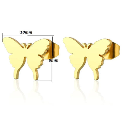 1 Pair Sweet Butterfly Titanium Steel Plating Ear Studs