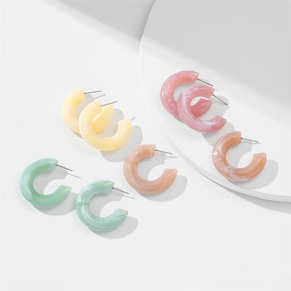 1 Pair Sweet C Shape Arylic Earrings