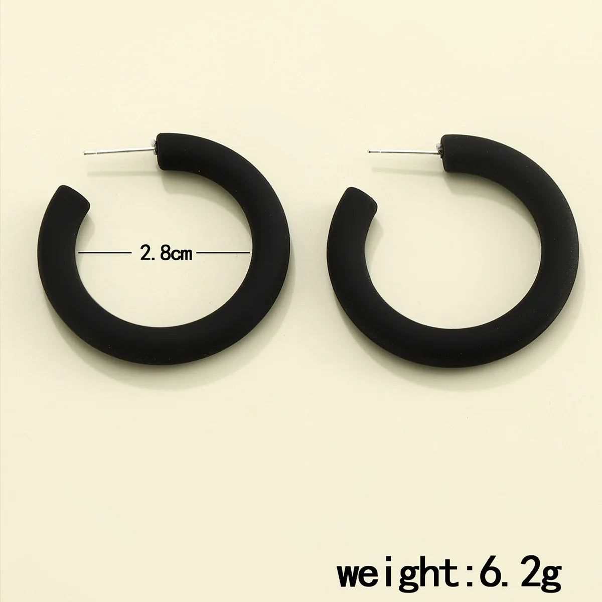 1 Pair Sweet C Shape Arylic Hoop Earrings