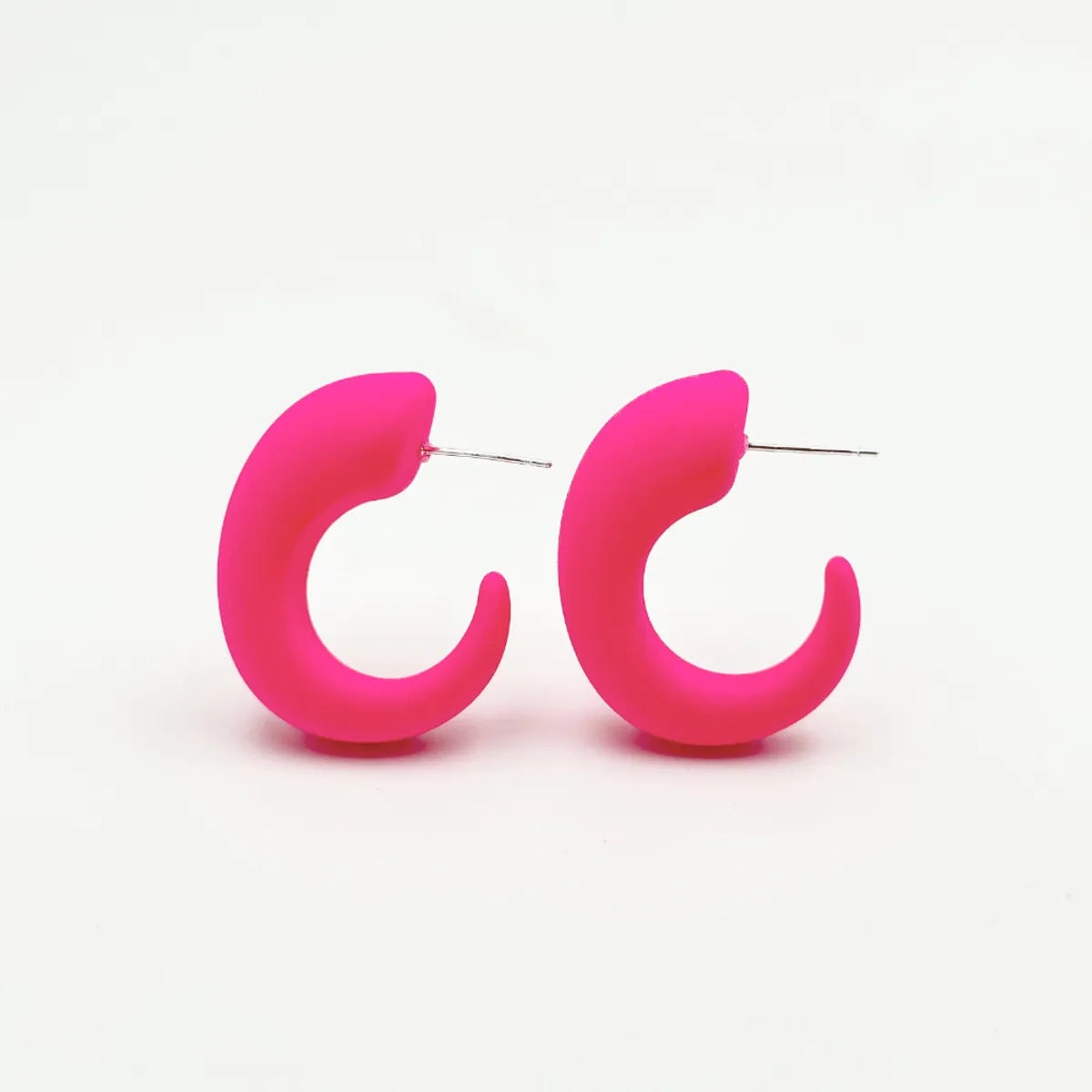 1 Pair Sweet C Shape Geometric Arylic Ear Studs