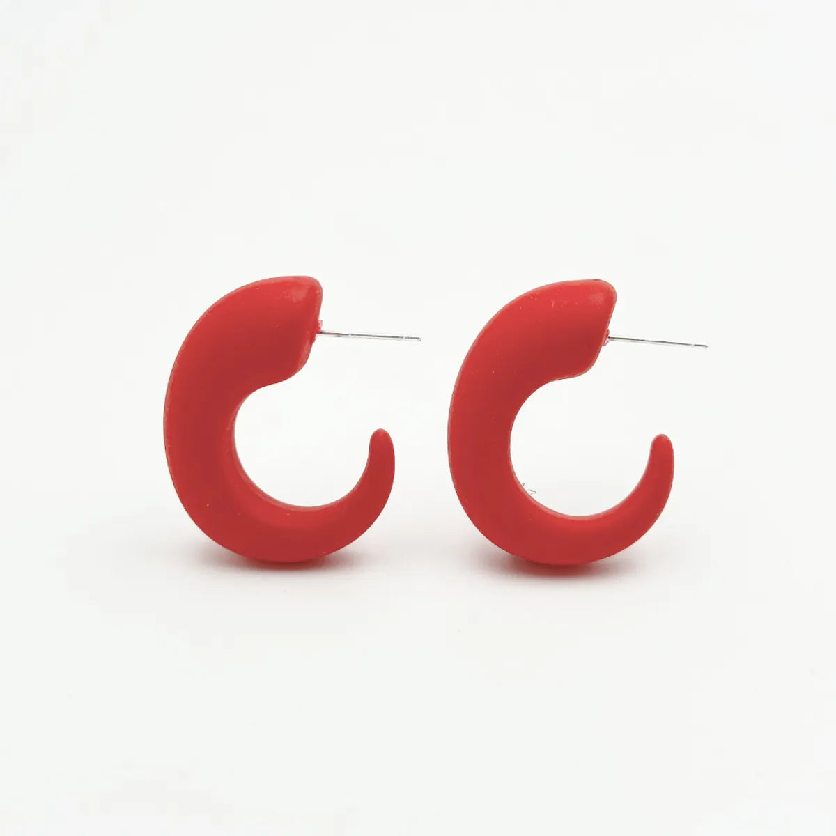 1 Pair Sweet C Shape Geometric Arylic Ear Studs