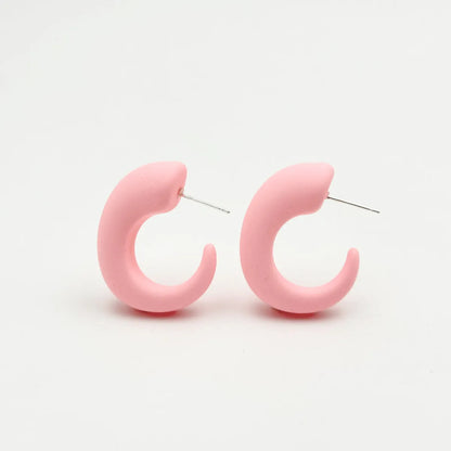 1 Pair Sweet C Shape Geometric Arylic Ear Studs