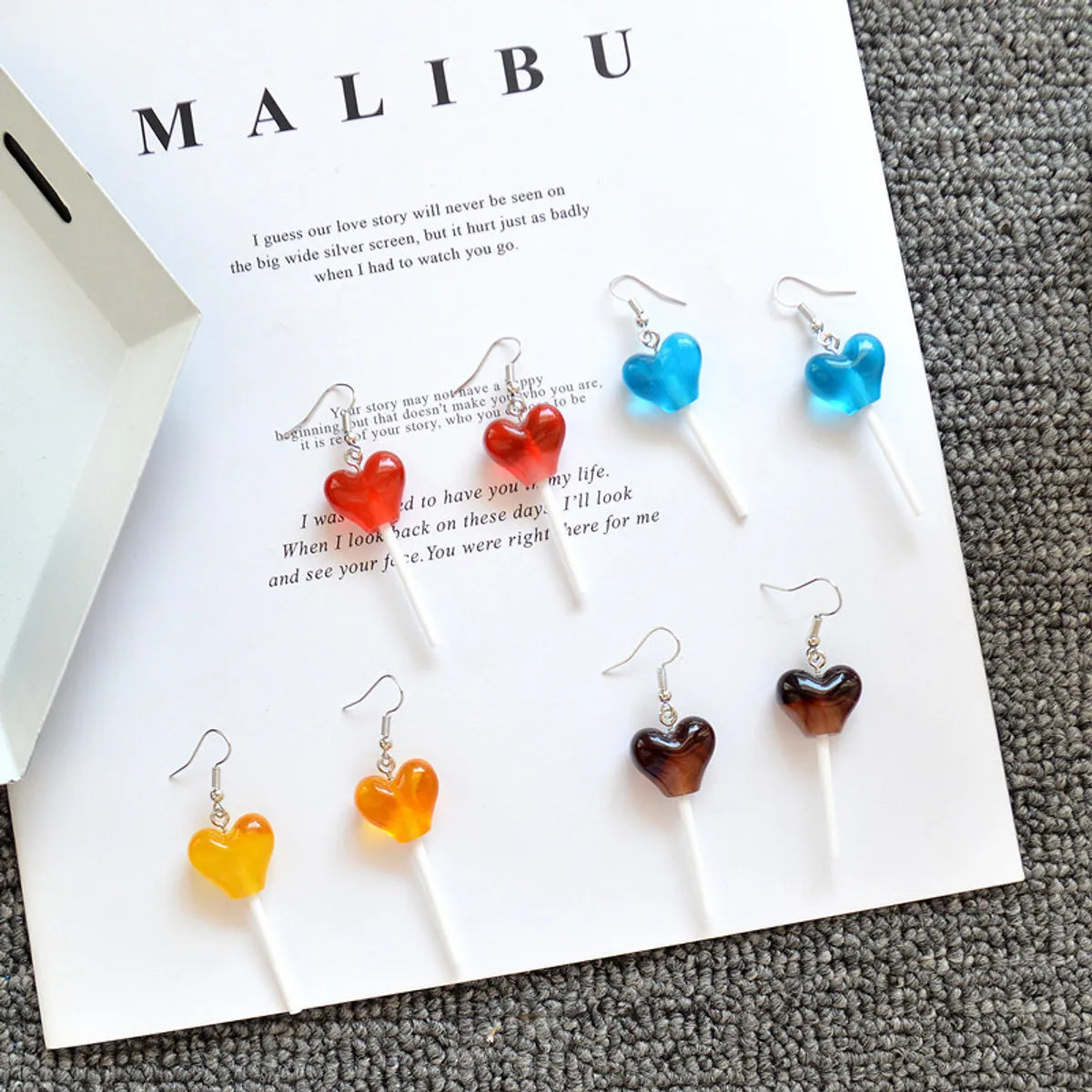 1 Pair Sweet Candy Resin Women's Drop Earrings