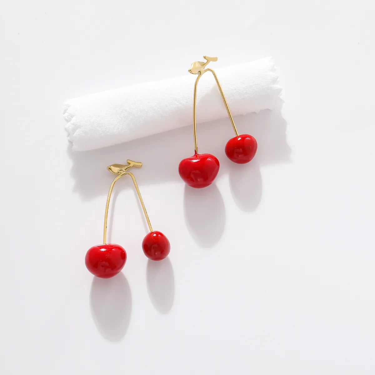 1 Pair Sweet Cherry Copper Plating Drop Earrings