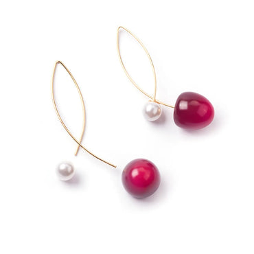 1 Pair Sweet Cherry Metal Women's Earrings