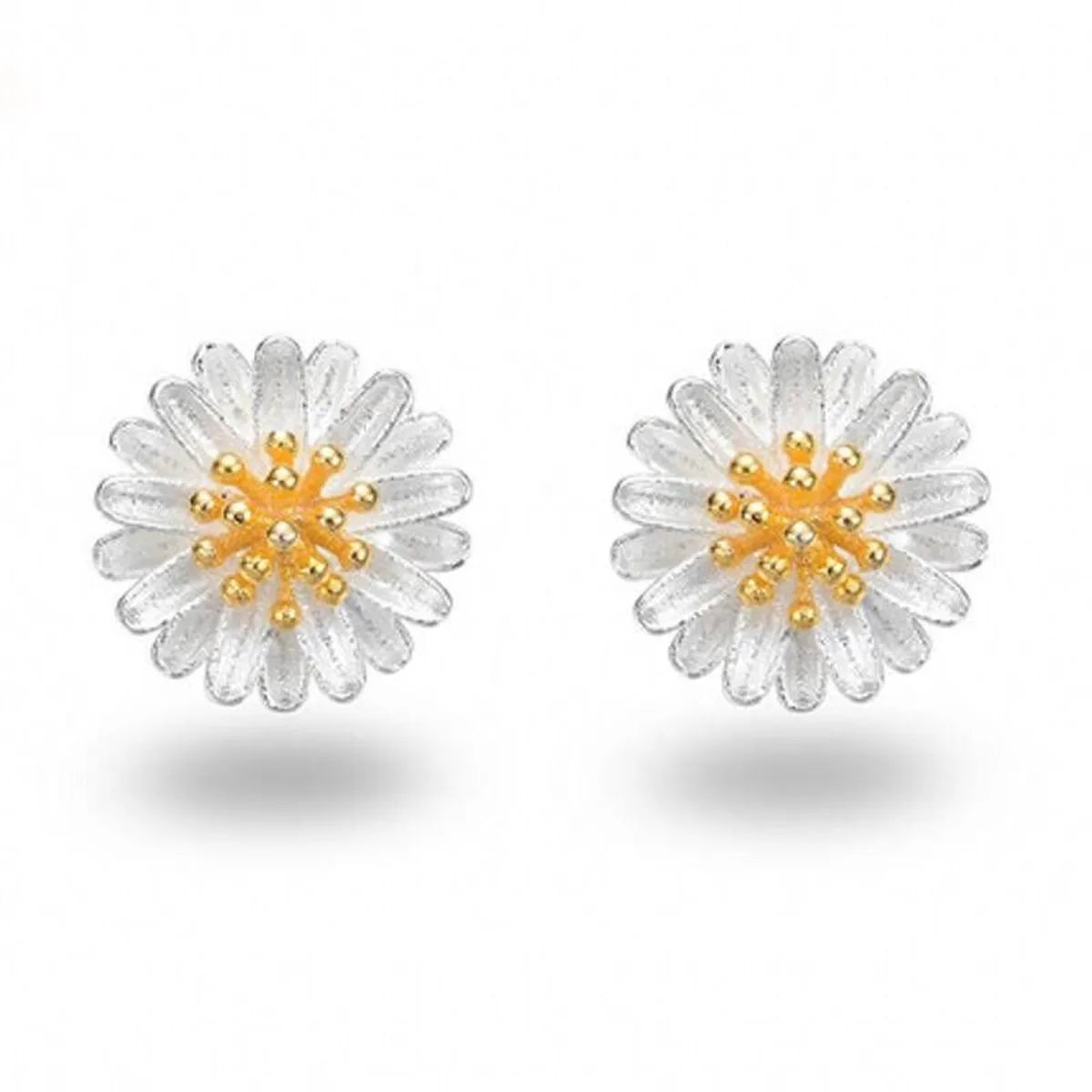 1 Pair Sweet Chrysanthemum Daisy Copper Patchwork Plating Gold Plated Silver Plated Ear Studs