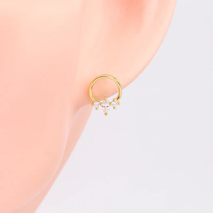 1 Pair Sweet Circle Sterling Silver Ear Studs