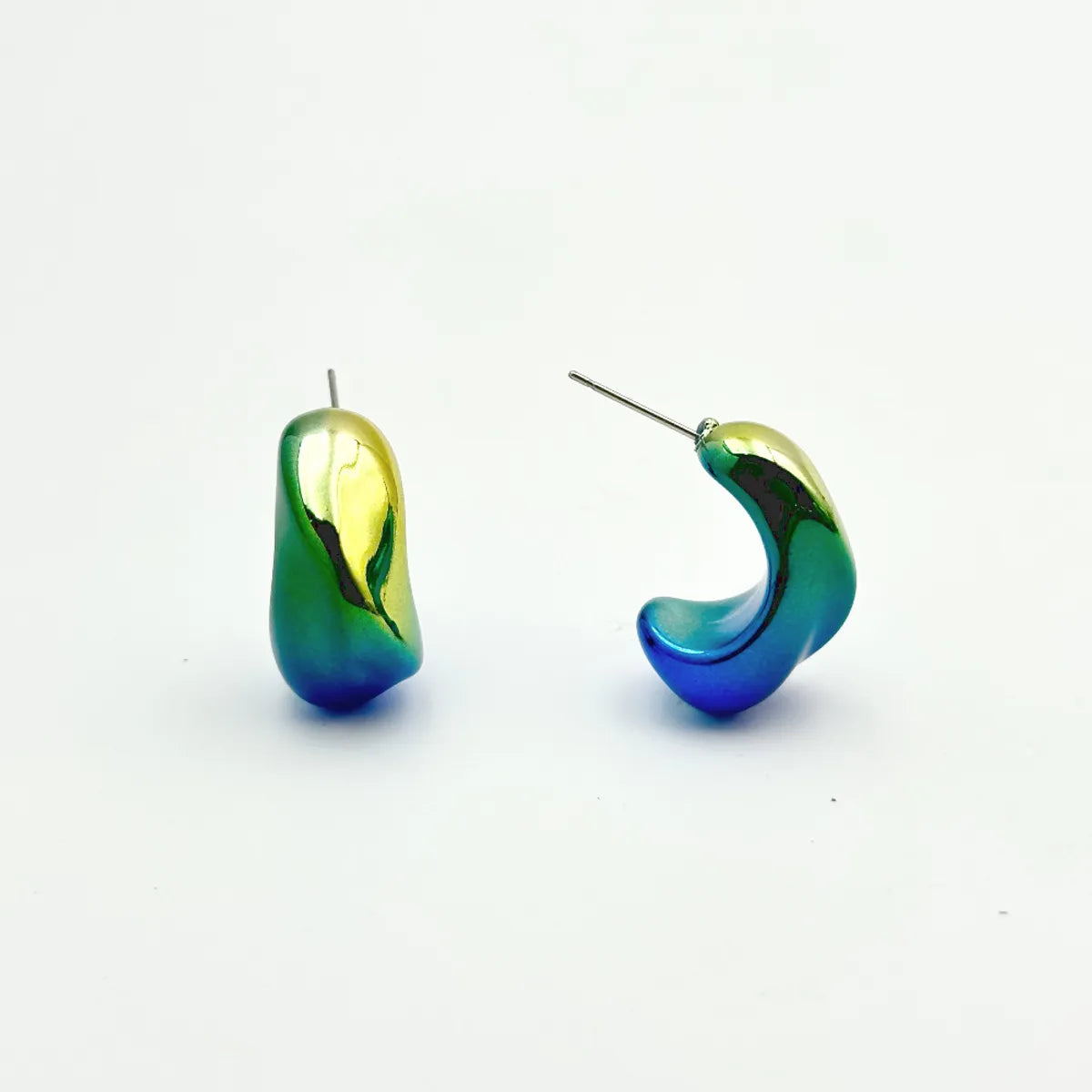 1 Pair Sweet Classic Style C Shape Water Droplets Plating Arylic Ear Studs