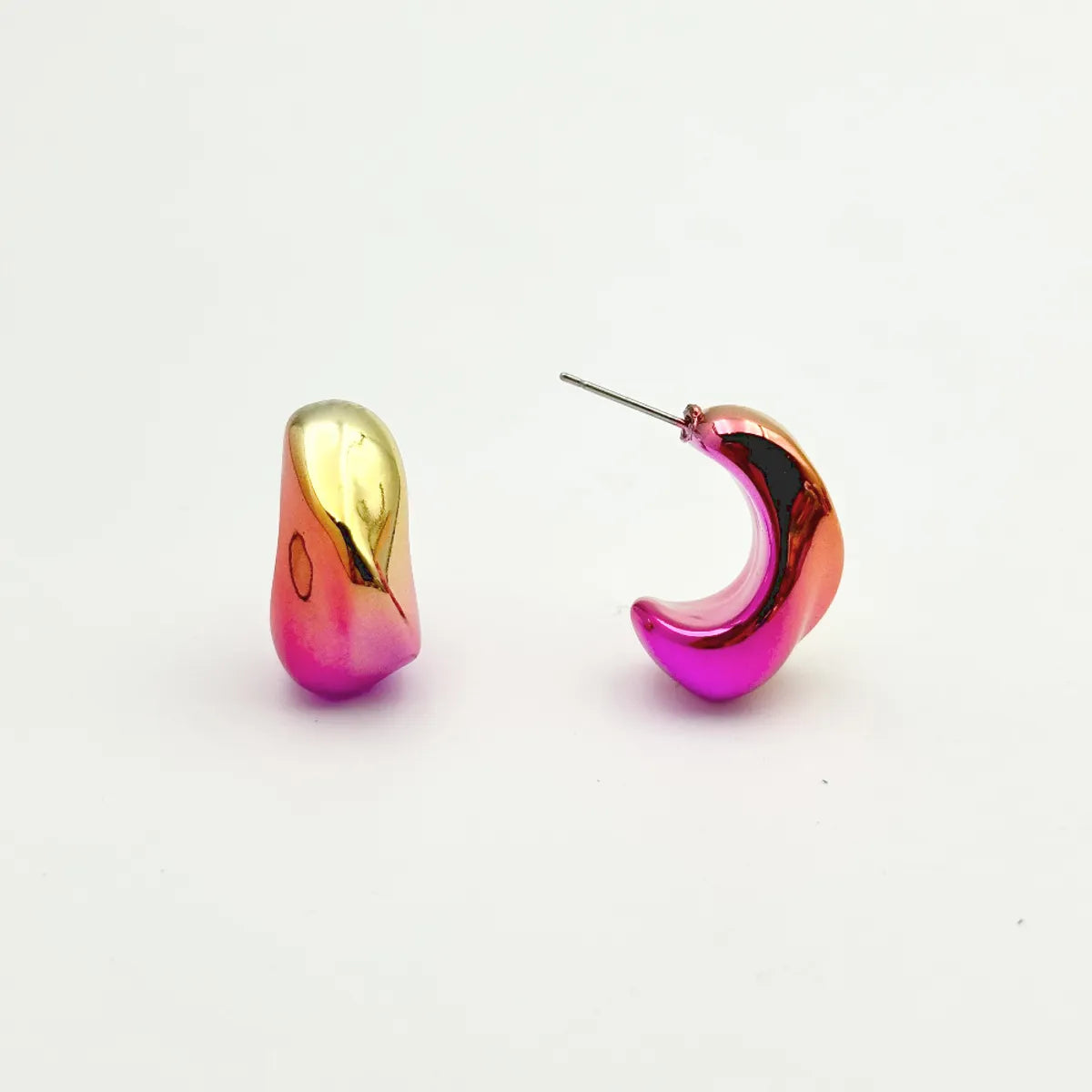 1 Pair Sweet Classic Style C Shape Water Droplets Plating Arylic Ear Studs