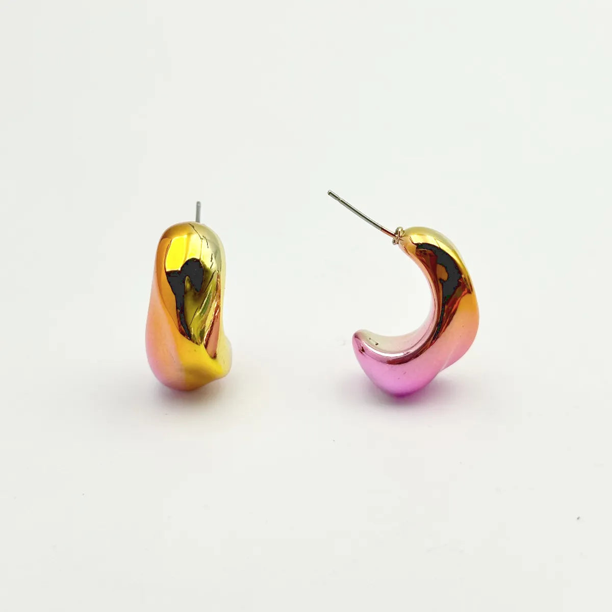 1 Pair Sweet Classic Style C Shape Water Droplets Plating Arylic Ear Studs