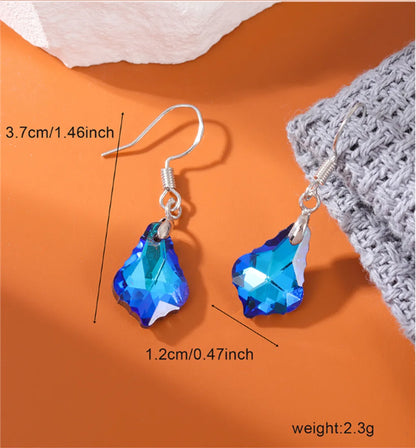 1 Pair Sweet Color Block Inlay Alloy Crystal Drop Earrings