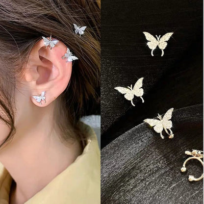 1 Pair Sweet Commute Flower Plating Inlay Alloy Artificial Diamond Earrings