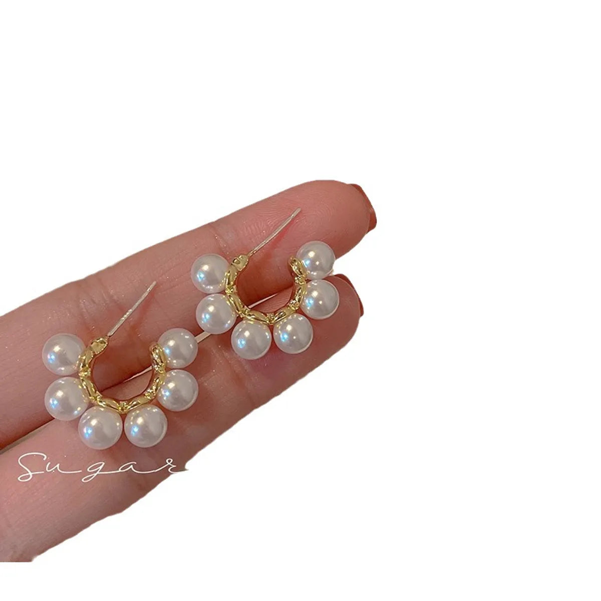 1 Pair Sweet Commute Flower Plating Inlay Alloy Artificial Diamond Earrings