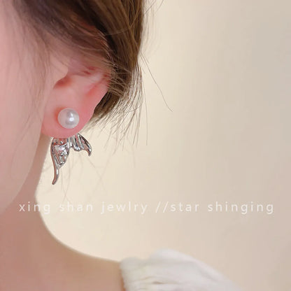 1 Pair Sweet Commute Flower Plating Inlay Alloy Artificial Diamond Earrings