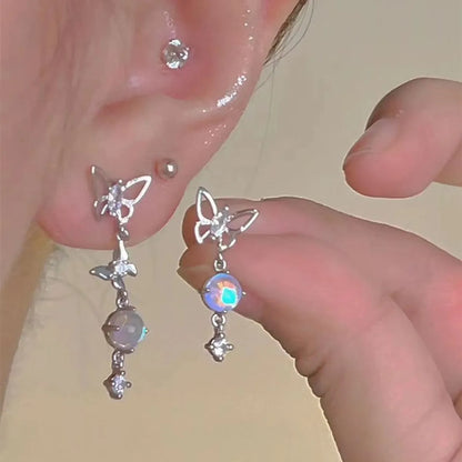 1 Pair Sweet Commute Flower Plating Inlay Alloy Artificial Diamond Earrings