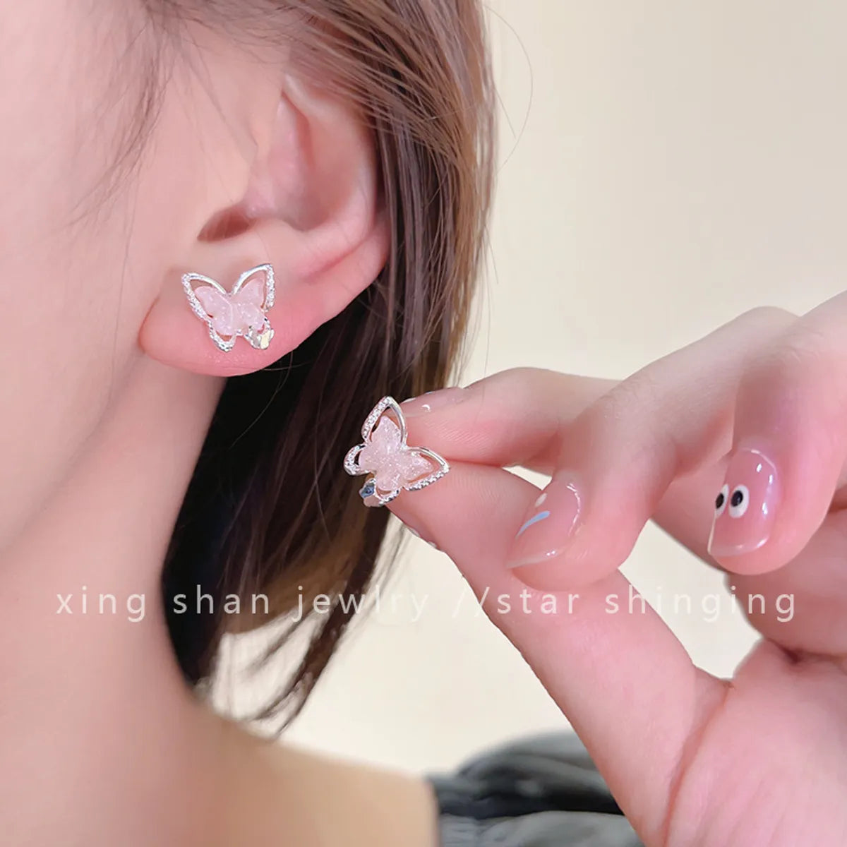 1 Pair Sweet Commute Flower Plating Inlay Alloy Artificial Diamond Earrings