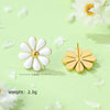 1 Pair Sweet Daisy Plating Titanium Steel Ear Studs