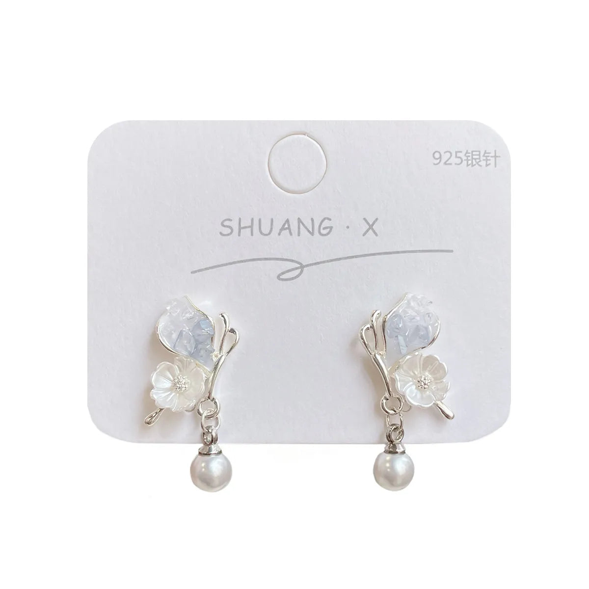 1 Pair Sweet Floral Butterfly Artificial Crystal Alloy Drop Earrings