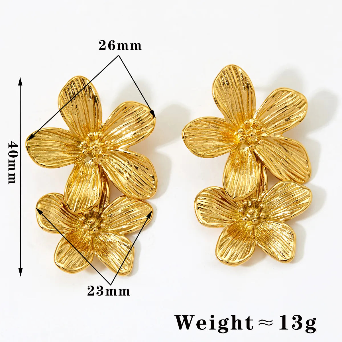 1 Pair Sweet Flower 304 Stainless Steel No Inlaid 16K Gold Plated White Gold Plated Gold Plated Drop Earrings