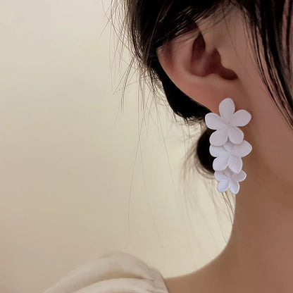 1 Pair Sweet Flower Alloy Drop Earrings