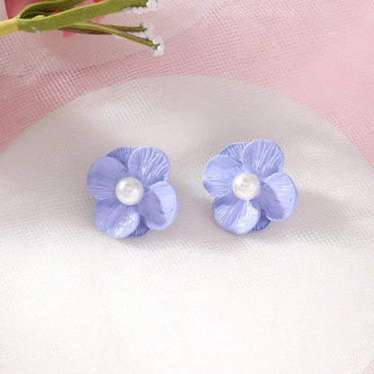 1 Pair Sweet Flower Alloy Ear Studs