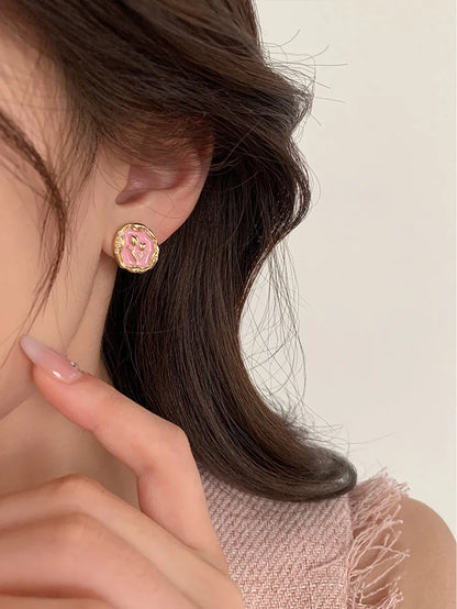 1 Pair Sweet Flower Alloy Ear Studs