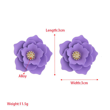 1 Pair Sweet Flower Alloy Earrings