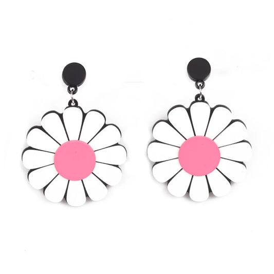 1 Pair Sweet Flower Arylic Women's Drop Earrings