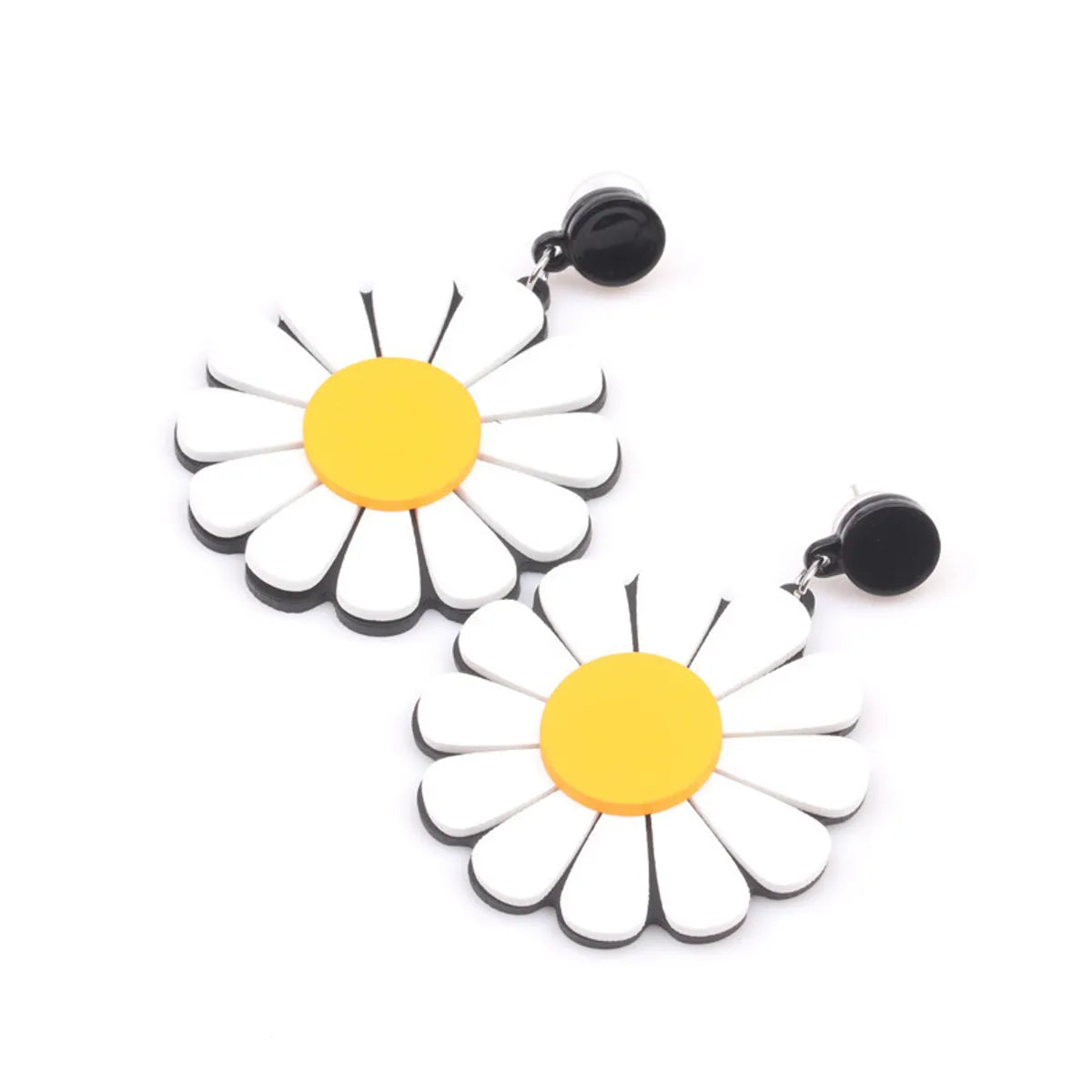 1 Pair Sweet Flower Arylic Women's Drop Earrings