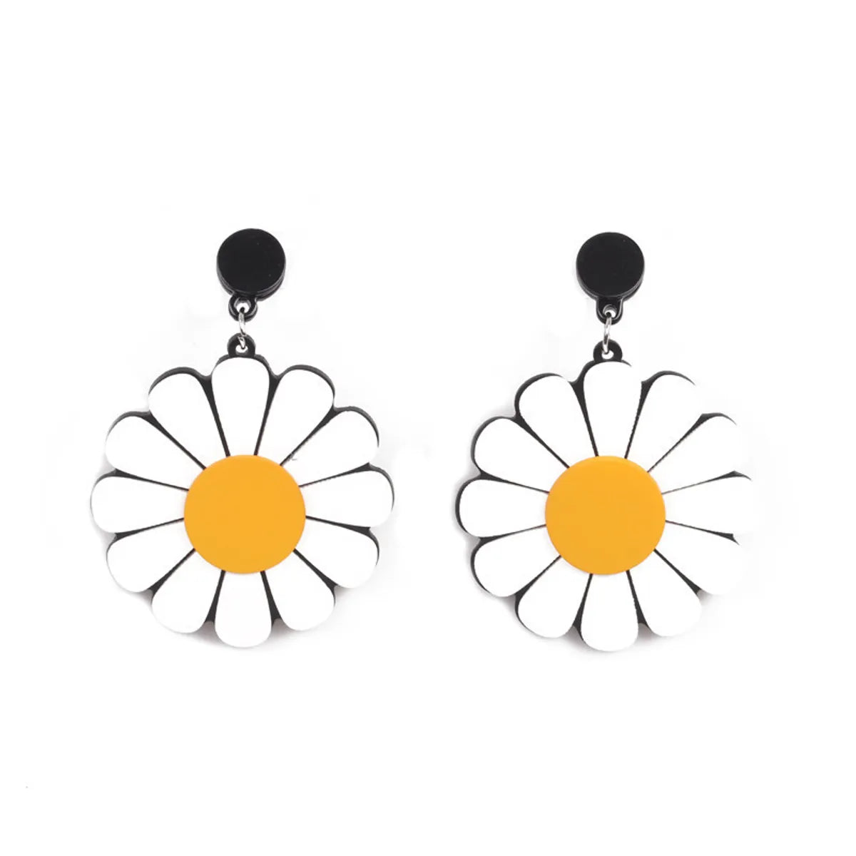 1 Pair Sweet Flower Arylic Women's Drop Earrings