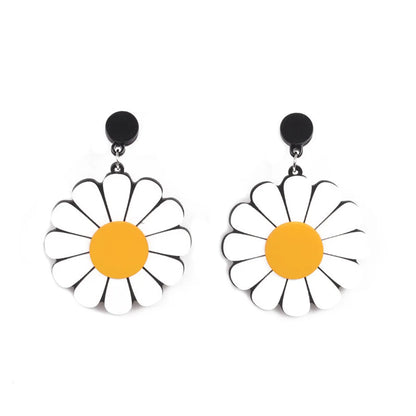 1 Pair Sweet Flower Arylic Women's Drop Earrings