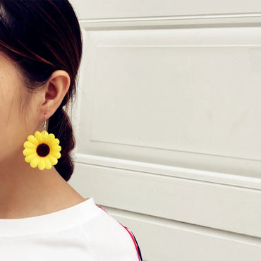 1 Pair Sweet Flower Cloth Women's Earrings