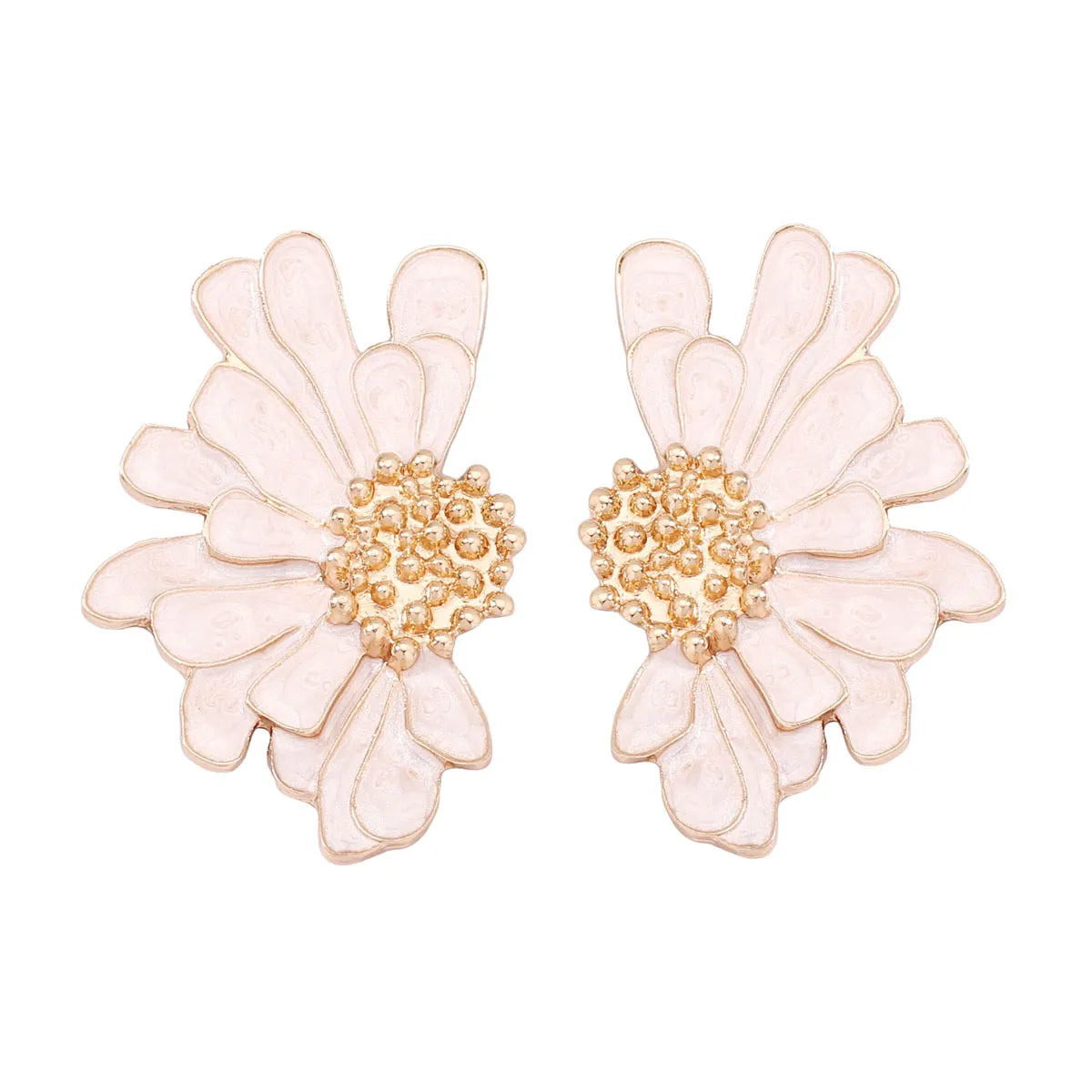 1 Pair Sweet Flower Enamel Plating Alloy Ear Studs